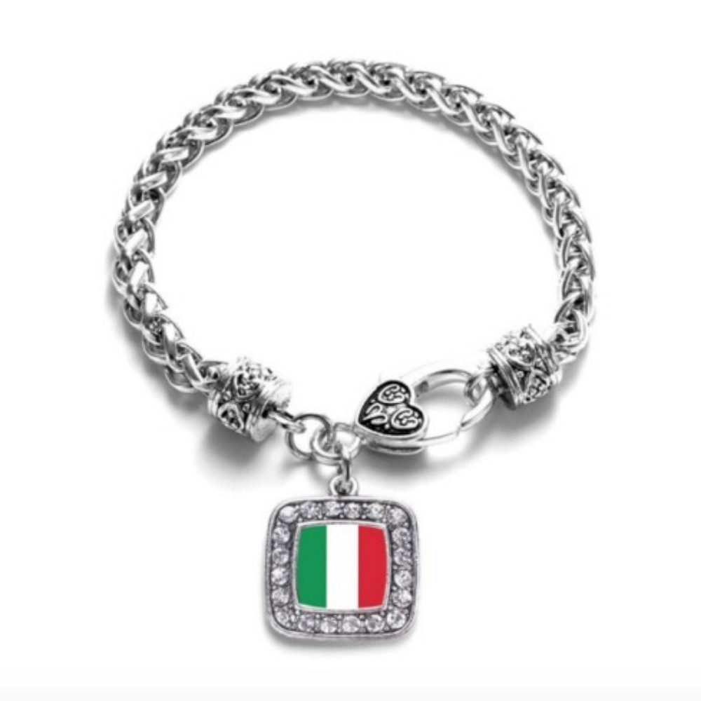COPY - Italian Flag Braided Bracelet w/Crystal Ch…